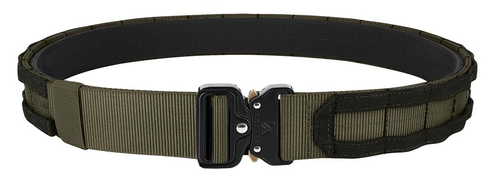 KRYDEX Quick Release Rigger MOLLE Belt 1.75 Inch Inner & Outer Tactical Heavy Duty Belt (RGBK, Large)