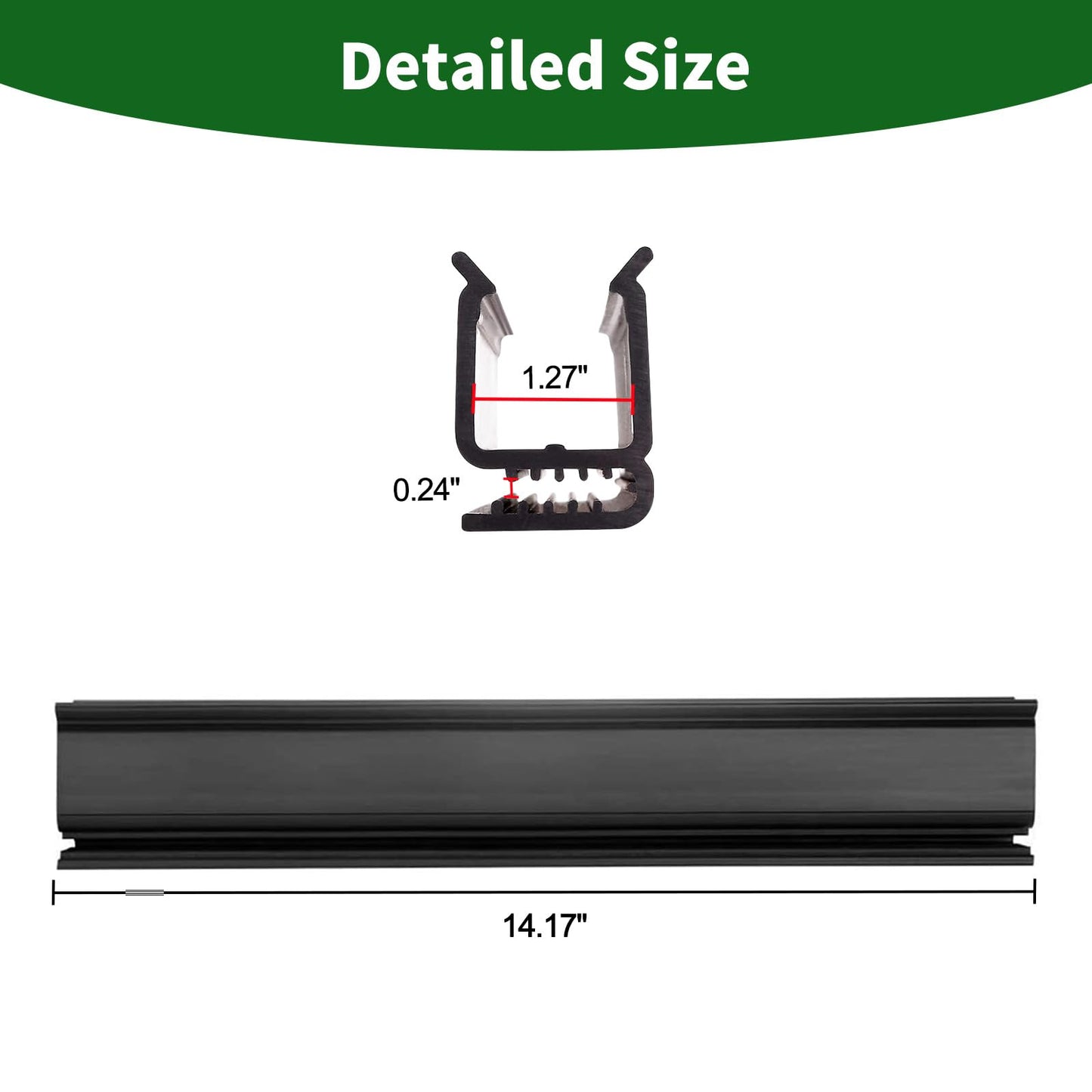 Cartalia Golf Cart Windshield Retaining Clips 1.3-inch Width, 14-inch Length for EZGO RXV 2008-up, Windshield Mounting Sash Clips Replacement Only Fit 1-1/4" Front Struts Square Rail OEM# 603852