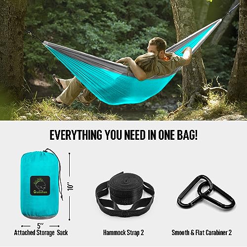 Camping Hammock Double & Single Portable Hammock with Tree Straps, Lightweight Nylon Parachute Hammocks Camping Accessories Gear for Indoor Outdoor Backpacking, Travel, Hiking, Beach