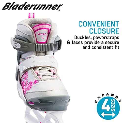 Bladerunner Ice by Rollerblade Micro Ice, Junior, Adjustable, Black and White, Ice Skates