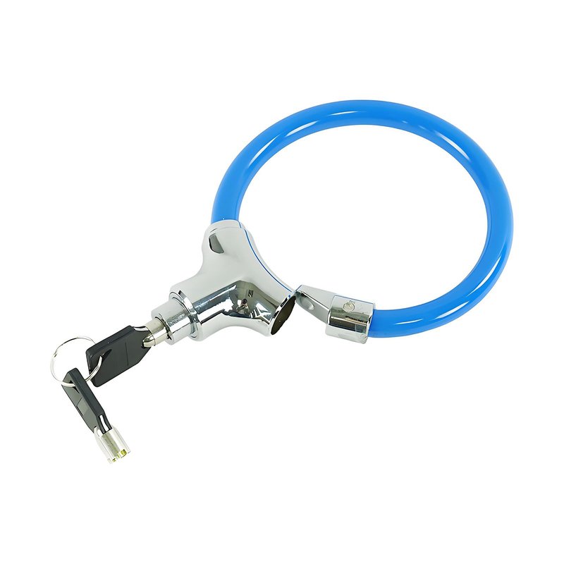 Bicycle Cable Lock, Blue Steel Cable with Keys, Security Lock