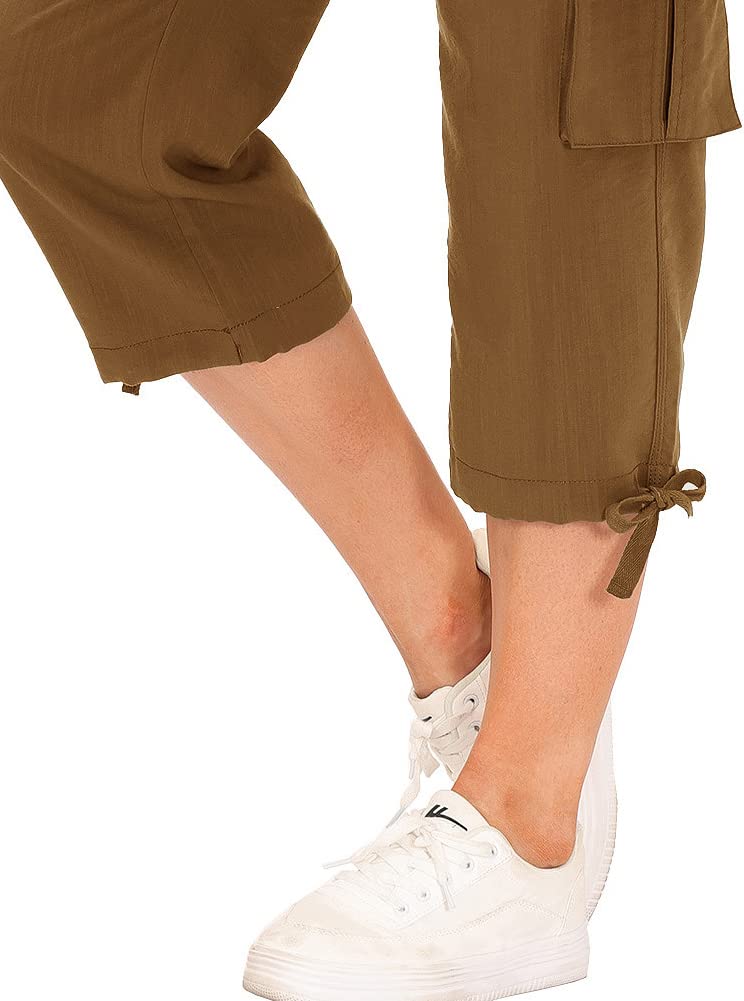 Womens Hiking Cargo Shorts Dry Fit Stretch Athletic Shorts with Pockets Medium