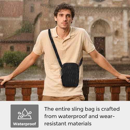 Crossbody Bag Sling Bag for Men Women Anti Theft RFID, Small Shoulder Chest Bags with Zipper Lock