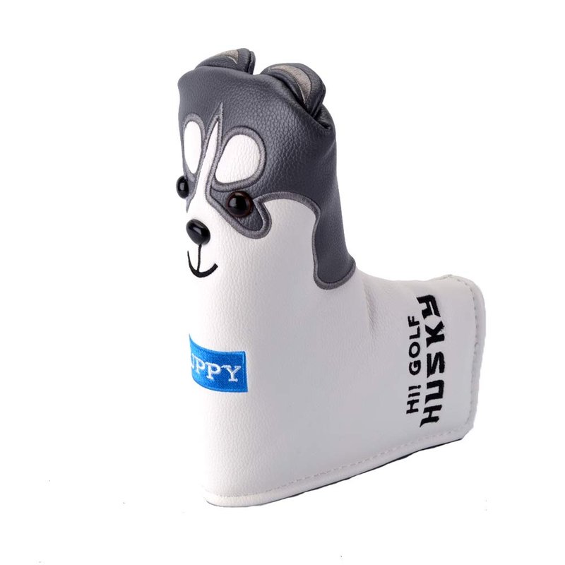 PLUSKER 1PC Golf Club Blade Putter Head Cover - Magnetic Closure Synthetic Leather with Husky Pattern Design, Creative Golf Headcover for Course and Travel