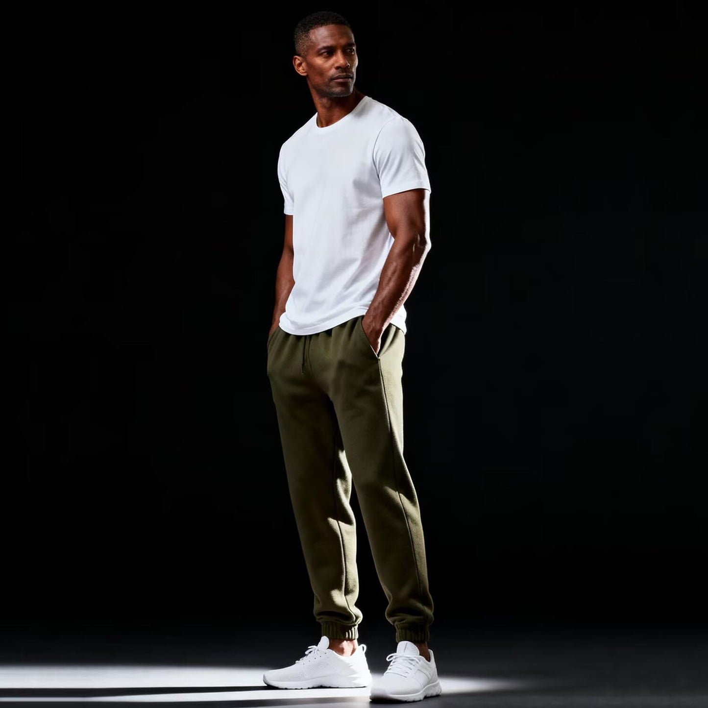 Rane Sports Mens Athletic Pants with Pocket Winter Warm Casual Joggers Sweatpants for Men Workout Running Gym Army Green