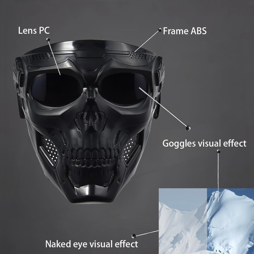 Motorcycle Face Mask - Full Face Dirt Bike Goggles for Motocross & ATV | Unisex Riding Gear