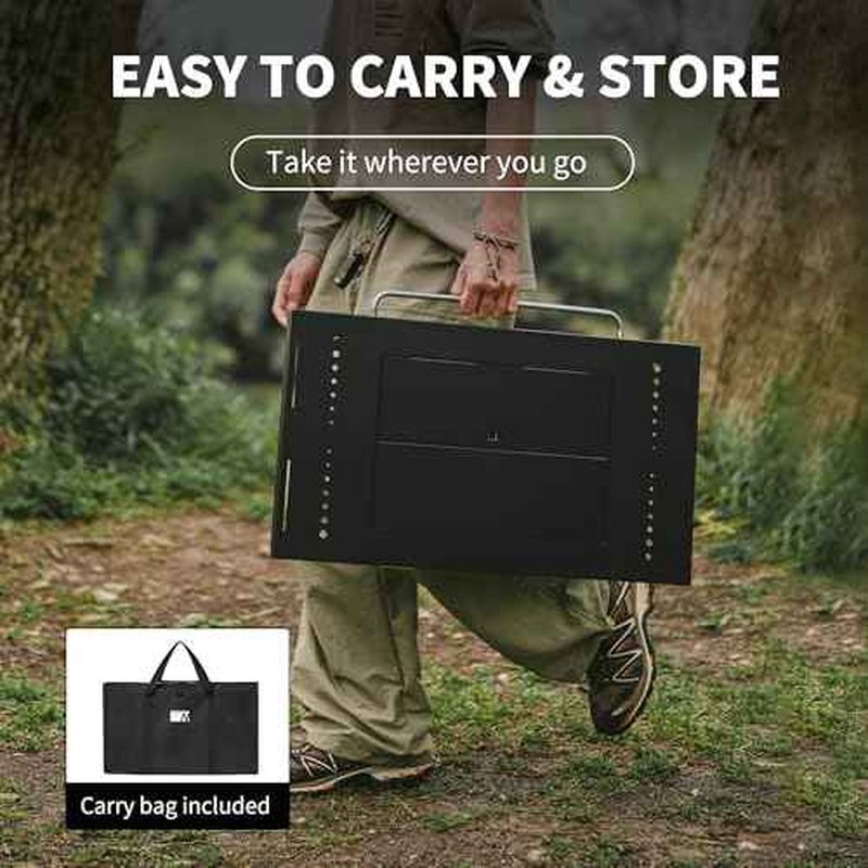 Naturehike Portable IGT Table with Charcoal Grill, Folding Camping Table and BBQ Grill with Desk Extension & Lantern Stand, Perfect for Outdoor Barbecue Camping Cooking Travel Picnic