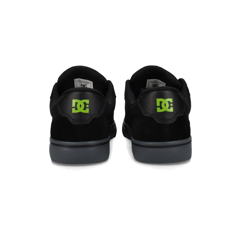 DC Men's Anvil Casual Skate Sneaker, Black/Lime, 11.5