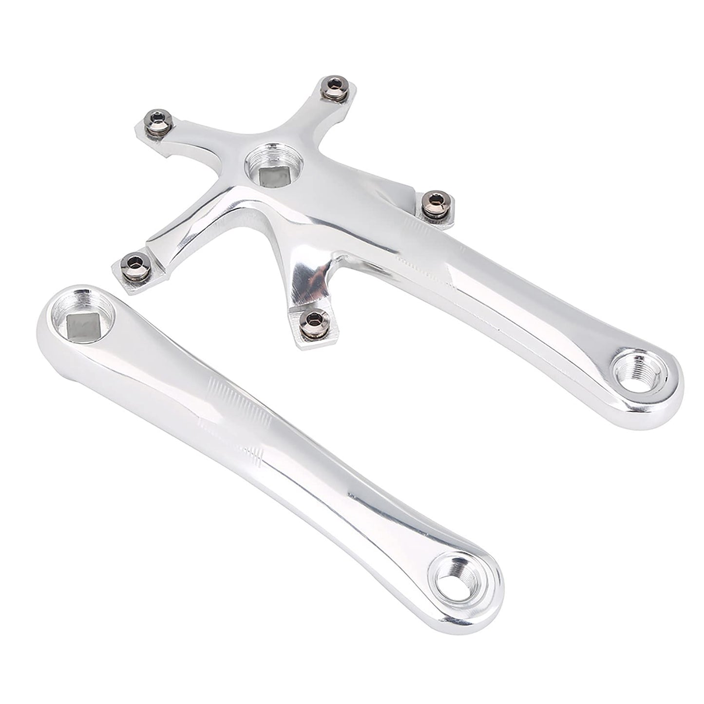 Bike Crankset, Bike Crank Arm Set, Aluminium Alloy Bike Single Speed Crankset, Left and Right Crank Arms Repair Parts for Mountain Bike, Road Bike (1 Pair)
