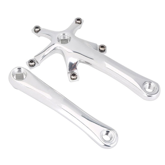 Bike Crankset, Bike Crank Arm Set, Aluminium Alloy Bike Single Speed Crankset, Left and Right Crank Arms Repair Parts for Mountain Bike, Road Bike (1 Pair)