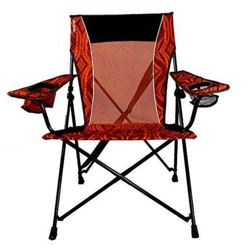 Kijaro Enjoy Versatile Folding Sports, Outdoor Chair & Lawn Chair, Dual Lock Feature, Destination Print - Victoria Desert Orange