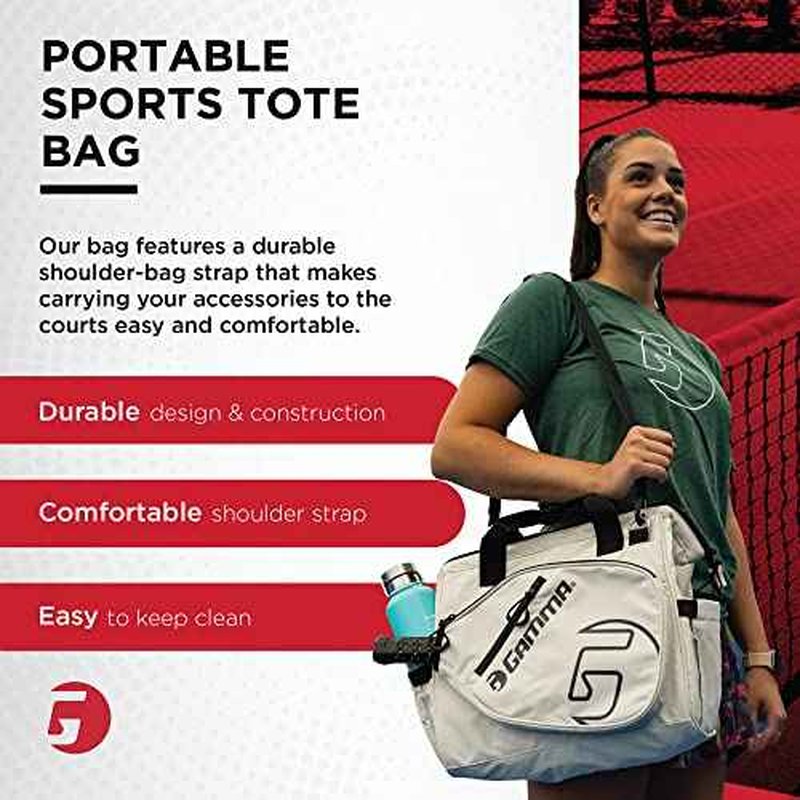 GAMMA Sports Tour Tote Bag, Pickleball Bag for Pickleball Paddles, Gear, and Clothes, White