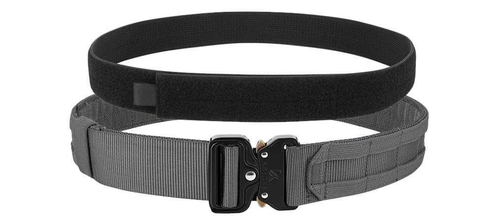 KRYDEX Quick Release Rigger MOLLE Belt 1.75 Inch Inner & Outer Tactical Heavy Duty Belt (WG, Large)