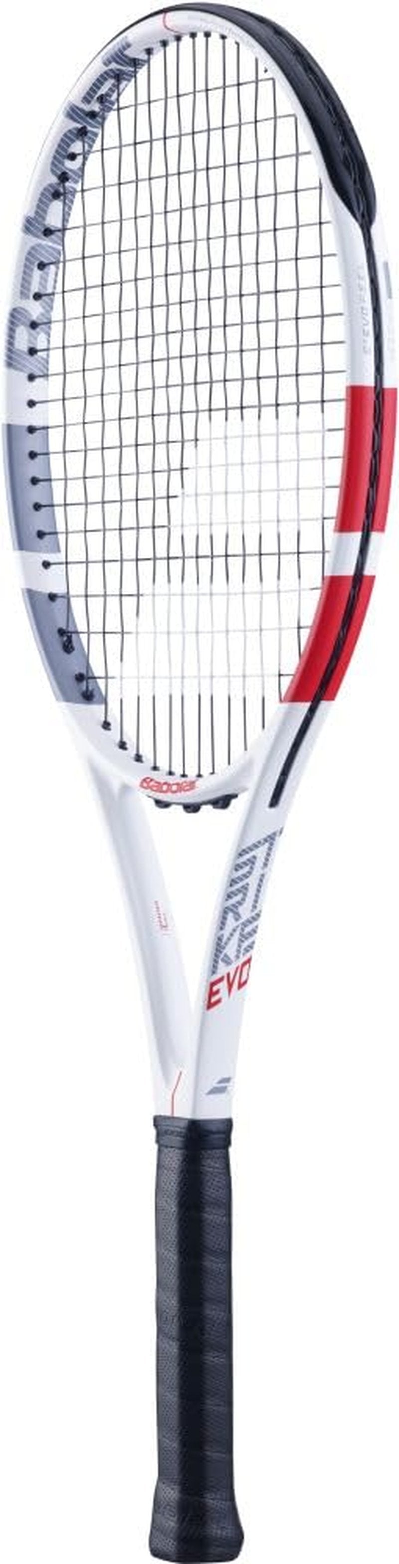 Babolat Evo Strike Tennis Racquet (4 1/8" Grip) - Strung with 16g White Syn Gut at Mid-Range Tension