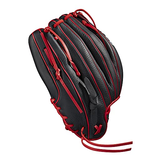 Wilson 2022 A700 12" Outfield Baseball Glove - Black/Red, Left Hand Throw