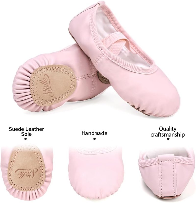 Ballet Shoes for Girls | Soft Leather Toddler & Kids Dance Slippers - Comfortable Fit