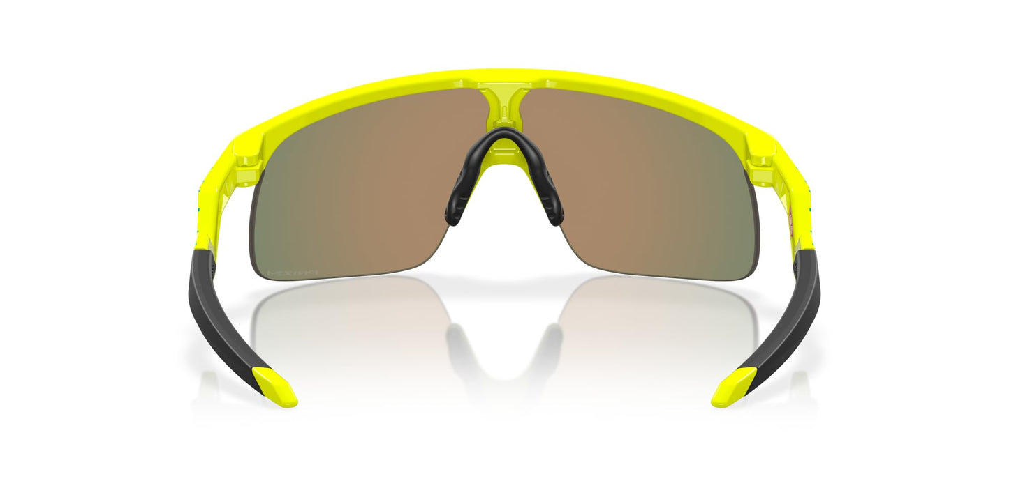 Oakley OJ9010 Resistor Rectangular Sunglasses, Inner Spark Tennis Ball Yellow/Prizm Ruby, 23 mm