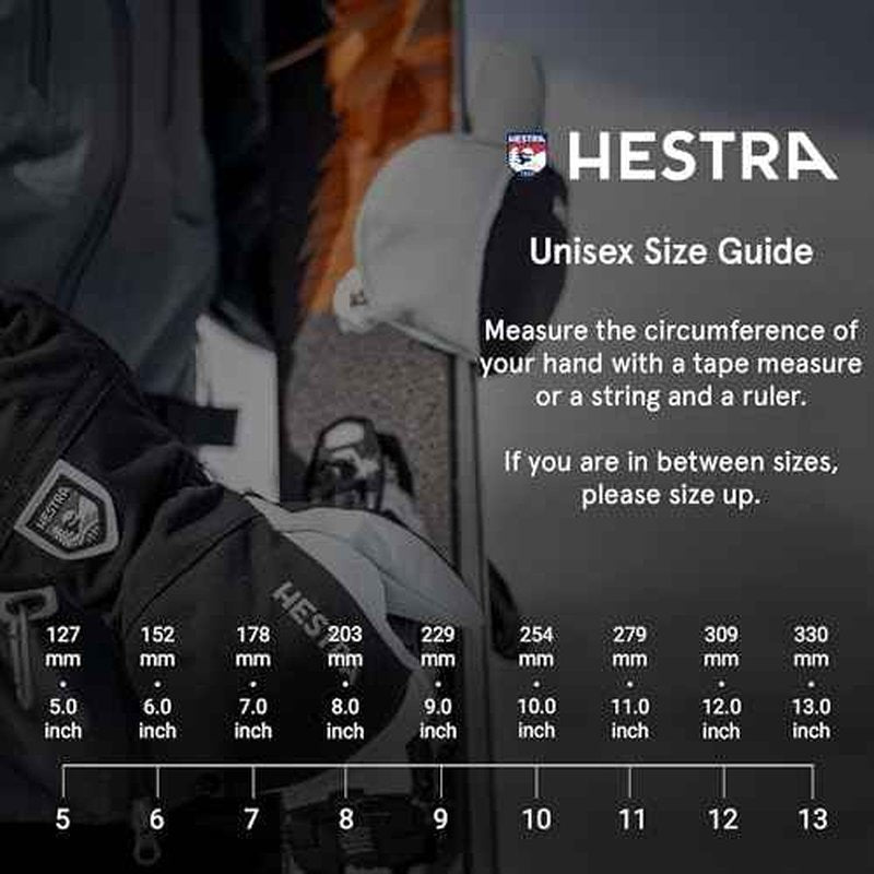 Hestra Unisex Leather Box Mitt, Leather Winter Ski Mittens for Alpine Skiing & Cold Winter Weather for Men & Women