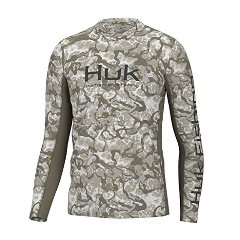 HUK Mens Icon X Pattern Long Sleeve Shirt, Performance Fishing Shirt