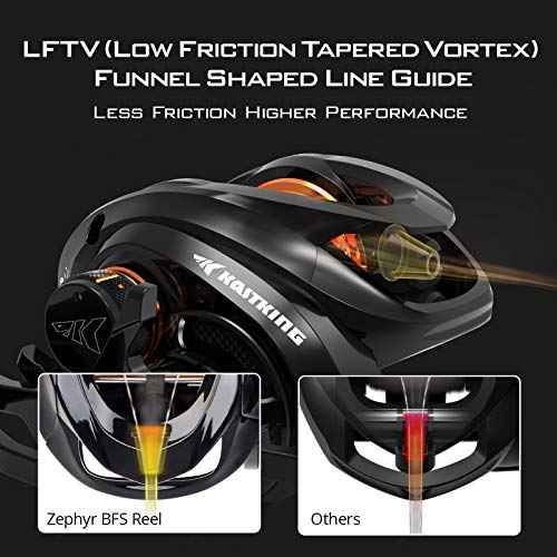 KastKing Zephyr Bait Finesse Baitcasting Reel, Carbon Fiber Fishing Reel - Drag Clicker Version, 7.2:1 Gear Ratio Fishing Reel - 5.6oz Lightweight Bait Finesse System Casting Reel