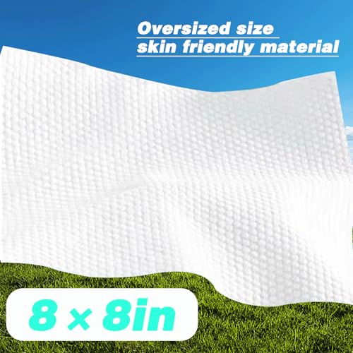 Compressed Towels Travel Size | Hypoallergenic Cotton Wet Wipes for Sensitive Skin | Unscented Face & Body Cleansing Cloths for Adults & Baby | Portable Gym Camping Makeup (White-120, M)