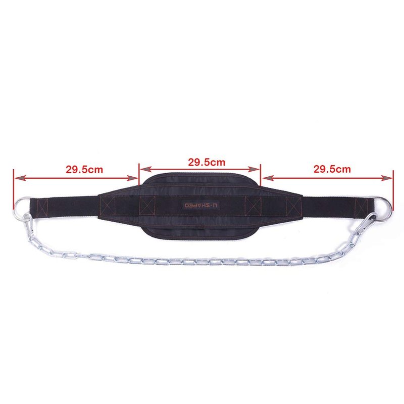 HemeraPhit Weighted Chin Up Belt with Chain Dip Belt Powerlifting Strength Training Pull Up Belt Waist Back Support