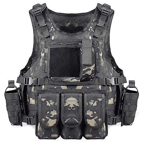 vAv YAKEDA Tactical Vest Airsoft Swat Vest for Men (Black CP)