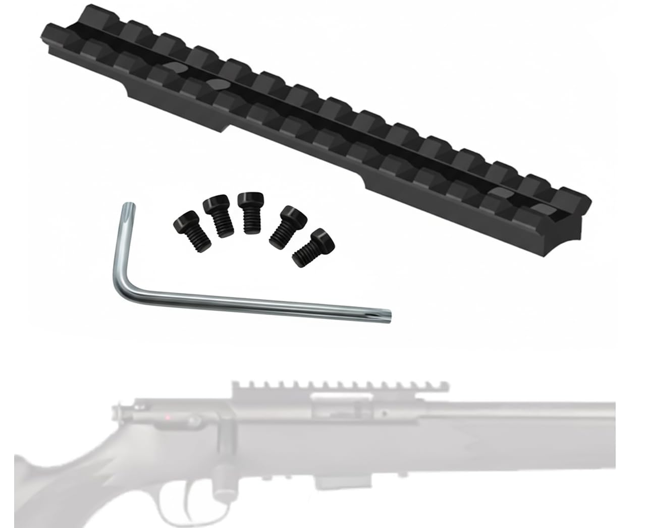 Gotical Picatinny Scope Rail Mount for Savage Mark II, Savage 93 & 93R17, 5.8" Aluminum Scope Base, Matte Black Anodized, Includes #8-40 Screws & Torx Key