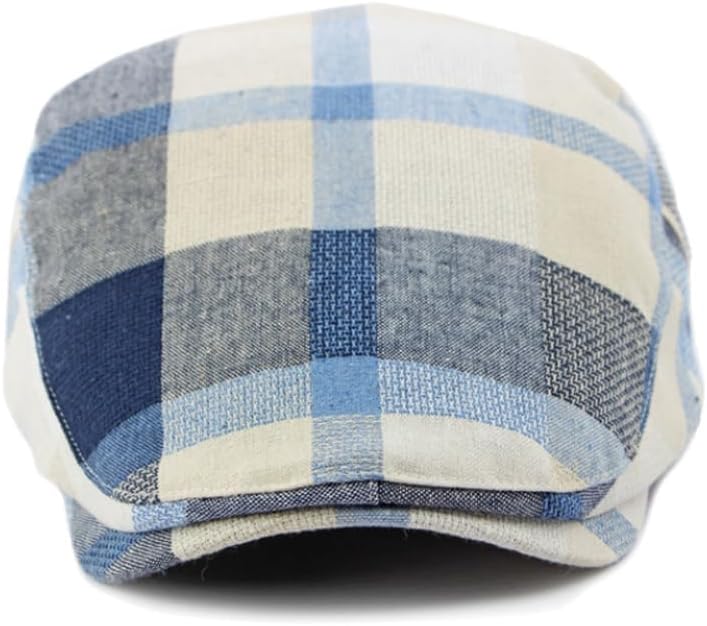 Plaid Newsboy Hat - Adjustable Flat Cap for Men & Women | Lightweight Ivy Cabbie Driving Hat