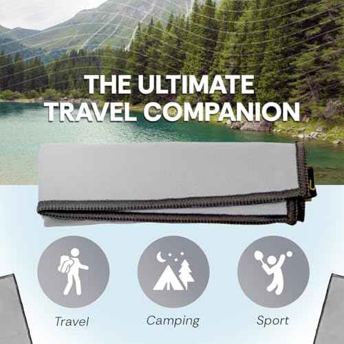 Backpacking Ultralight Quick Dry Microfiber Soft Fast Drying Hand and Face Towel Wash Cloth Camping Yoga Hiking Active Lifestyle Small (Gray, Small)