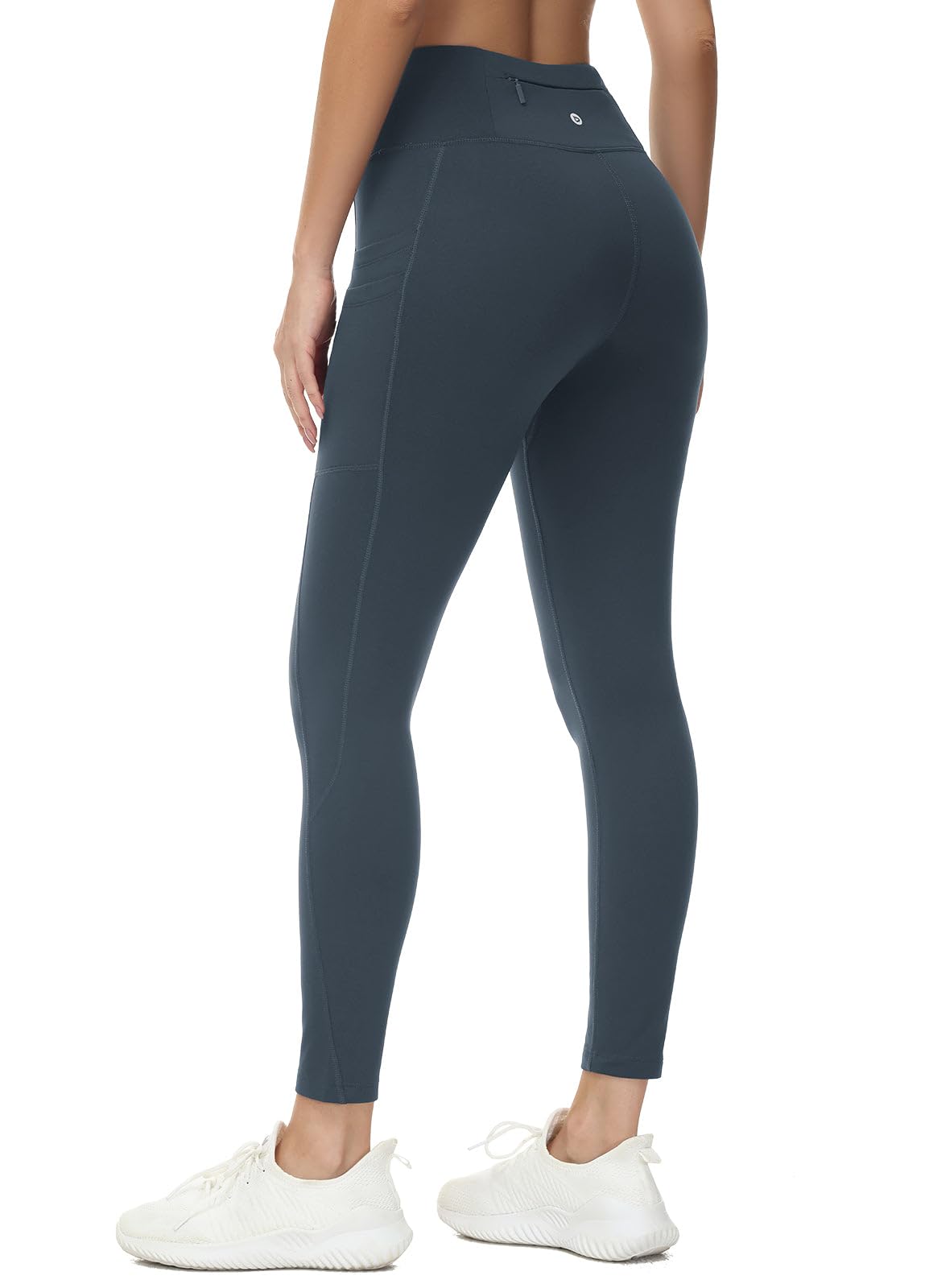 baleaf Fleece Lined Leggings Women Water Resistant 25" Petite Winter Warm Legging Thermal Running Tights Yoga Hiking Pants Grey 2XL