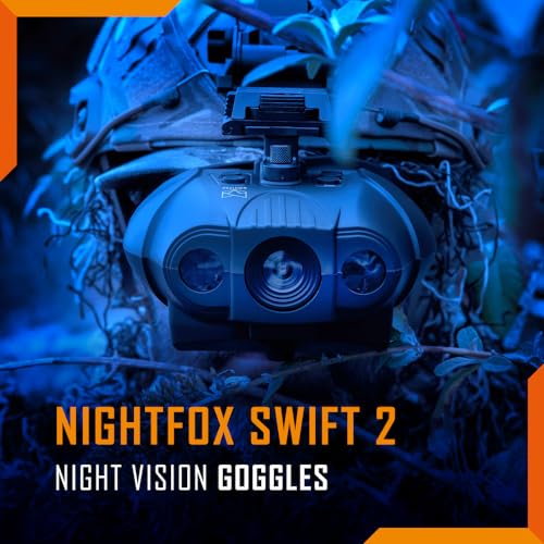 Nightfox Swift 2 Night Vision Goggles | Head Mounted | 1x Magnification | 1080P HD | USB Rechargeable | Digital Infrared Night Vision Binoculars | NVG