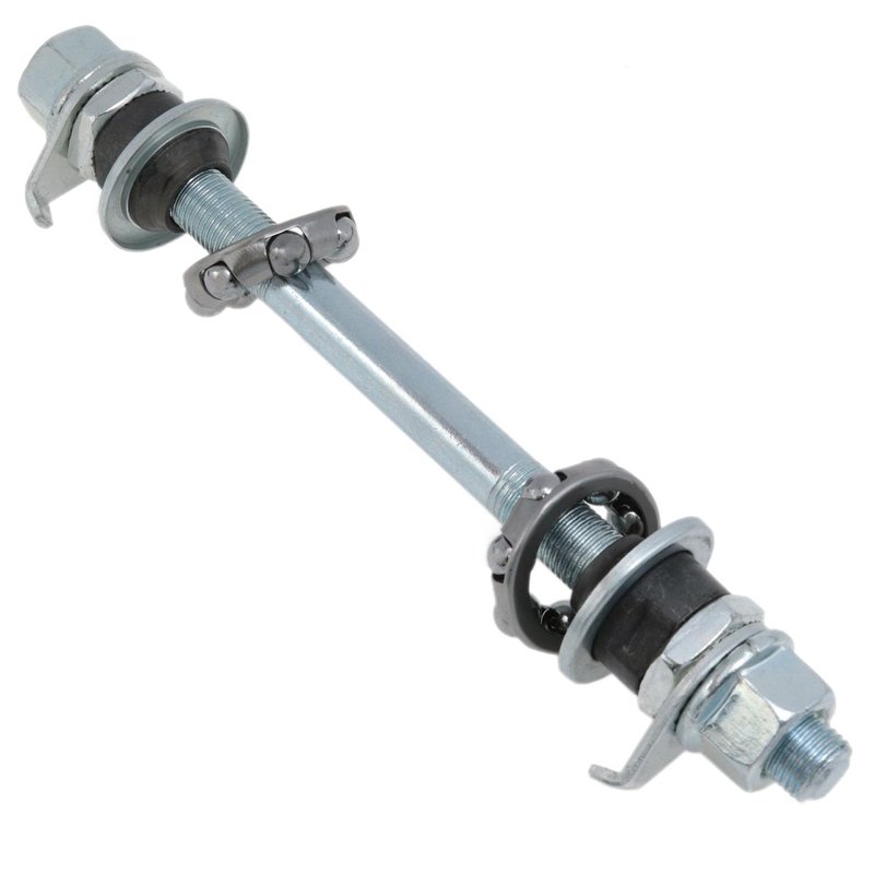 Meuey Lyot Silver 150mm /5.9 "Bicycle Multi-Speed Rear hub axle 1/4” X 7 Bicycle Ball Bearing Retainer 3/8" Bike axle 26tpi Hub Conical Lock nut Washer Kit 1Set
