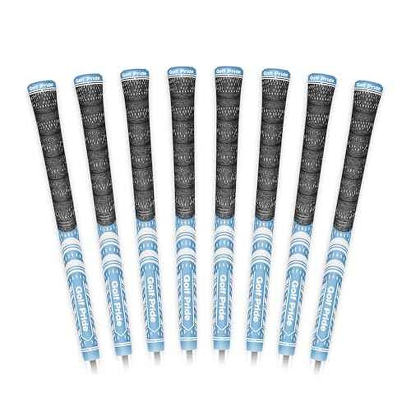 Golf Pride MCC Golf Club Grip - All-Weather Hybrid Grip - Brushed Cotton Cord & Pebbled Texture - Moisture-Wicking Technology - Light Blue/White