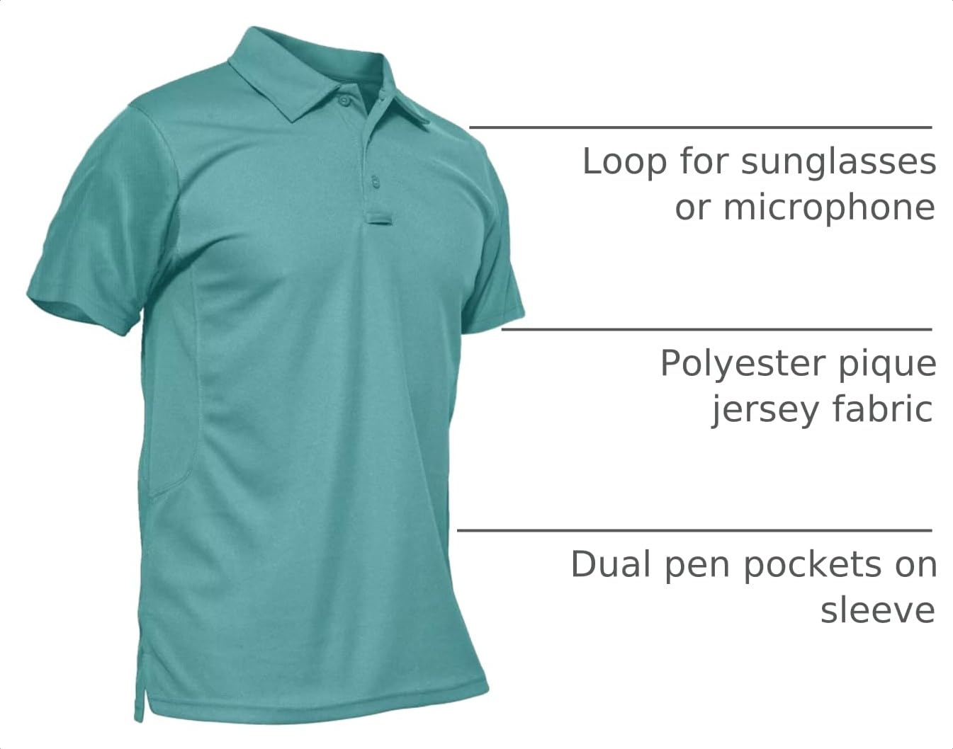 MAGCOMSEN Mens Polo T Shirts Short Sleeve Collared Work Shirt Dry Fit Tennis Top Moisture Wicking Shirt Grey Green S