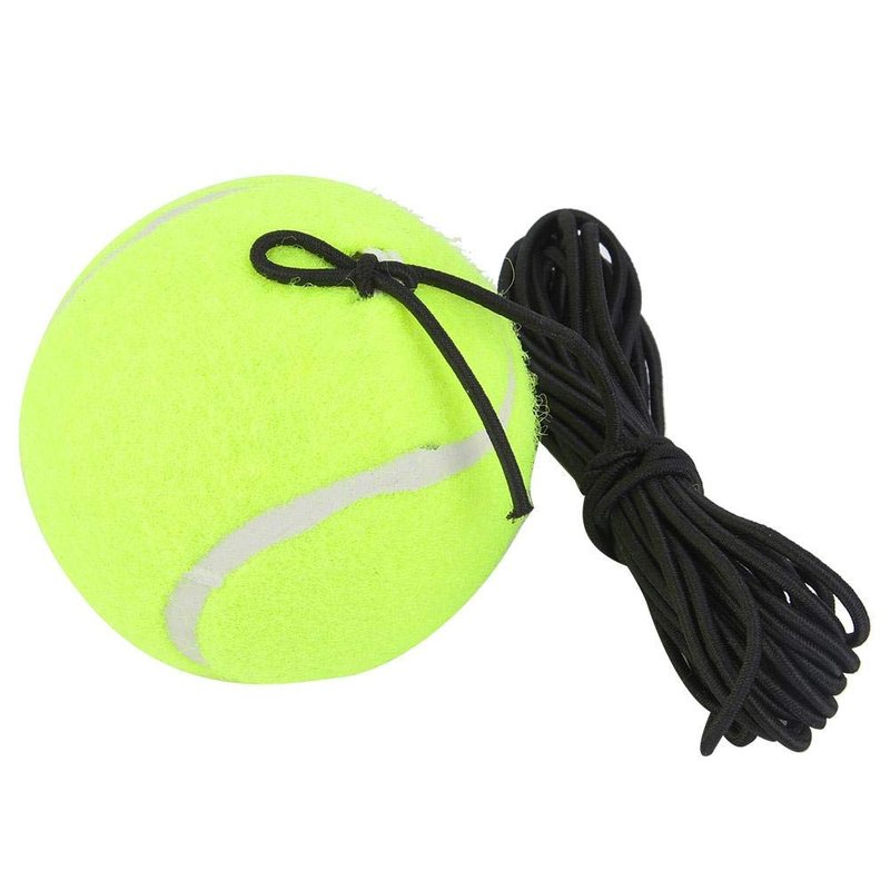 Tennis Beginner Training Ball with Elastic Rubber String for Single Practice - Parking Aid, Woolen Rubber Trainer