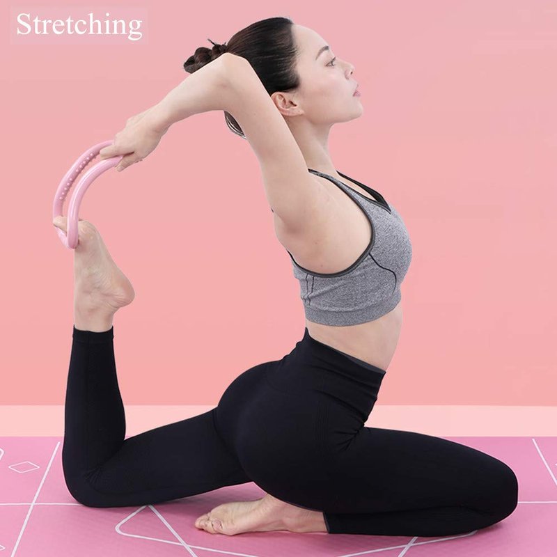 Kvittra Figure 8 Resistance Band with Yoga Ring, Arm Back Shoulder Exercise Elastic Rope Stretch Fitness Band, Foot, Leg, Hand Stretcher, Arm Exerciser for Yoga Pilates Stretching Physical Therapy
