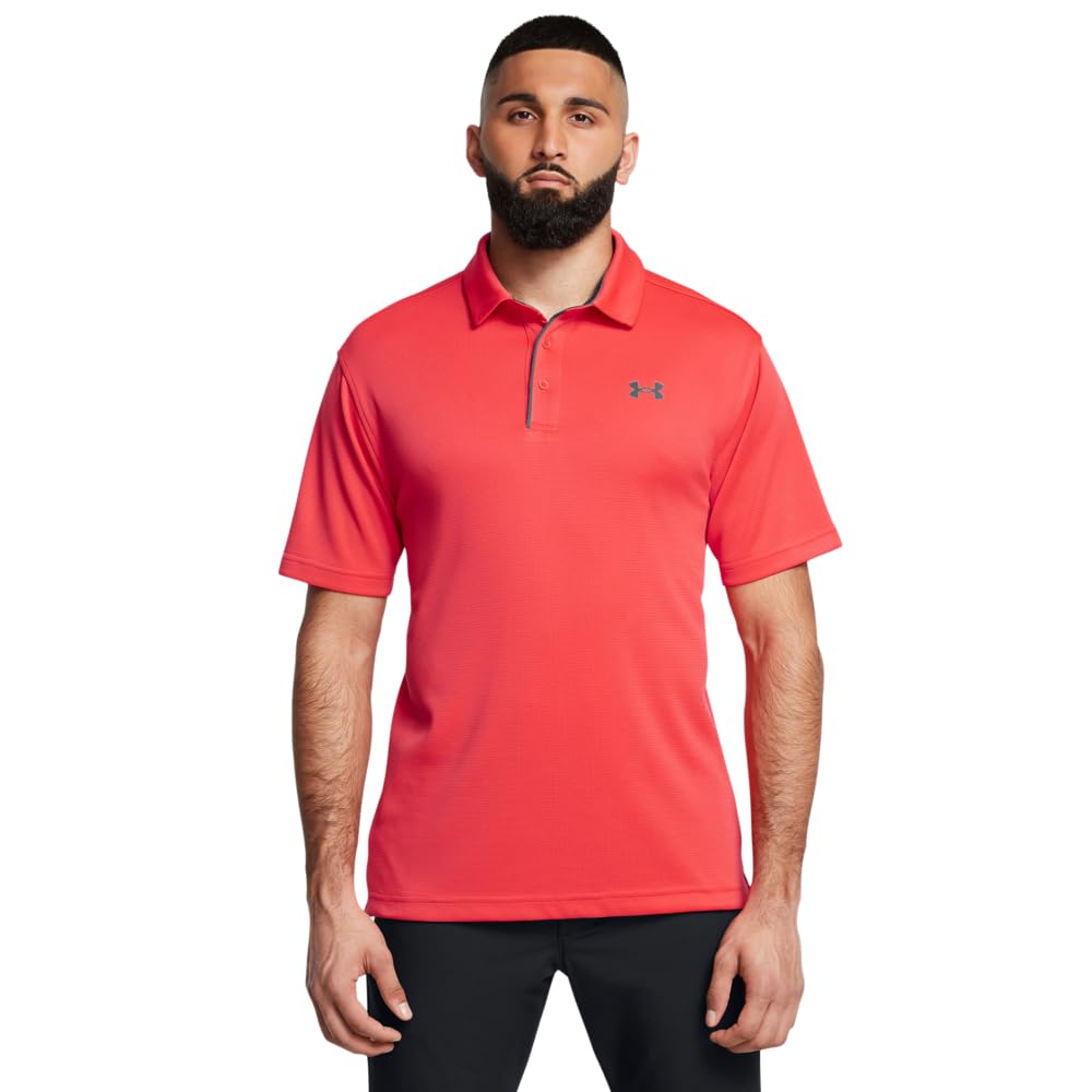 Under Armour Men's Tech Golf Polo, (713) Racer Red / / Pitch Gray, 4X-Large Tall