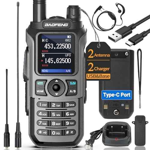Ham Radio Baofeng Radio UV-21R Ham Radio Handheld Long Range Two Way Radio for Adults 5RM Rechargeable Walkie Talkies K5Plus with NOAA Weather Receive VOX 999 Channels 771 High Gain Antenna