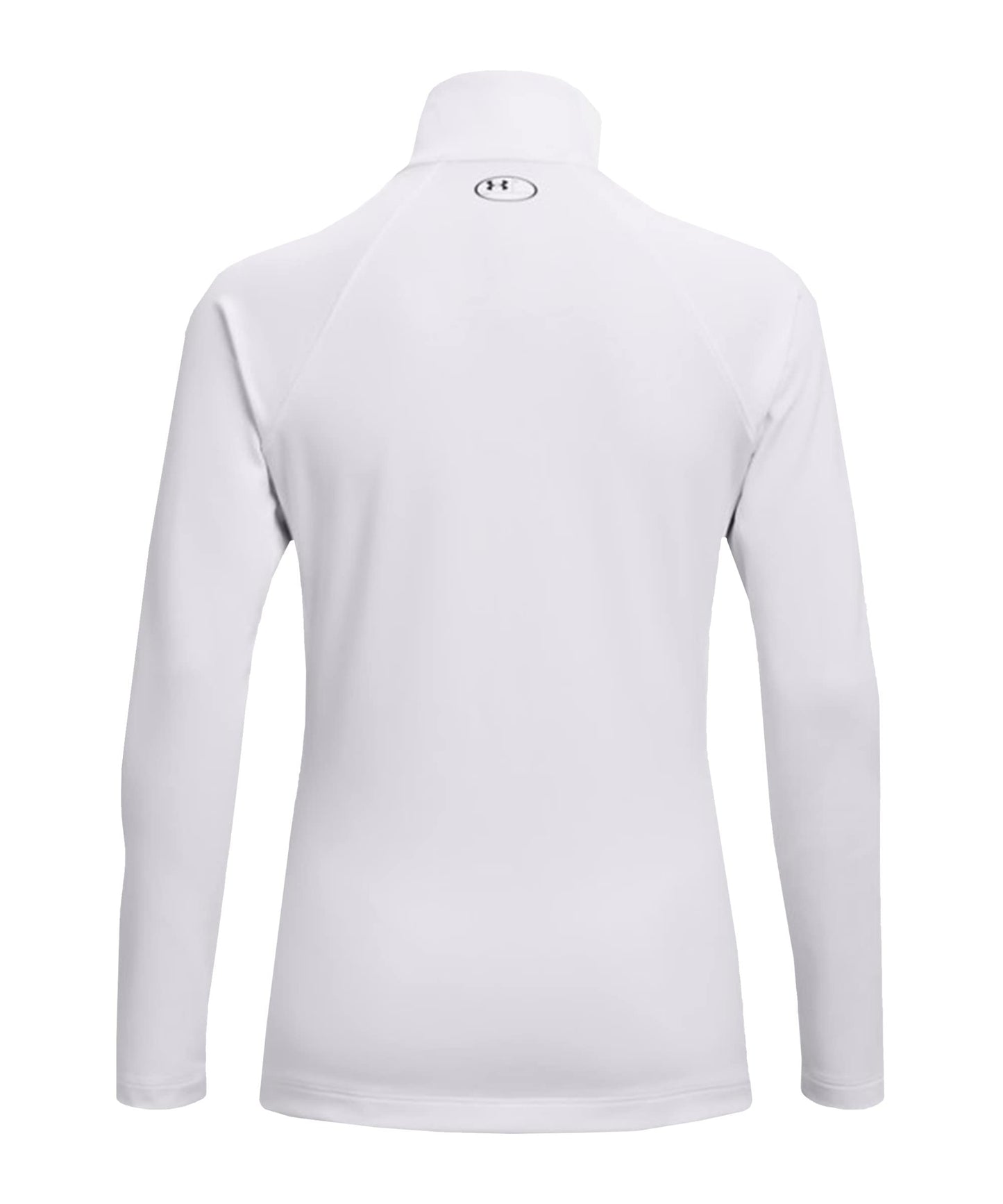 Under Armour Women's Authentics ColdGear ¼ Zip T-Shirt, White (100)/Black, X-Large