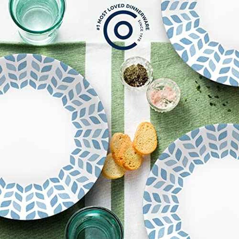 Corelle Vitrelle 10.25" Dinner Plates Set, Triple Layer Glass and Chip Resistant, Lightweight Round Plates, 8-Piece Northern Pines