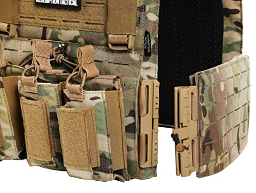 Redemption Tactical Crusader 2.0 Molle Quick Release Buckles Vest with Side Cummerbund Pouches and Triple mag Pouch (Multicam Cordura)