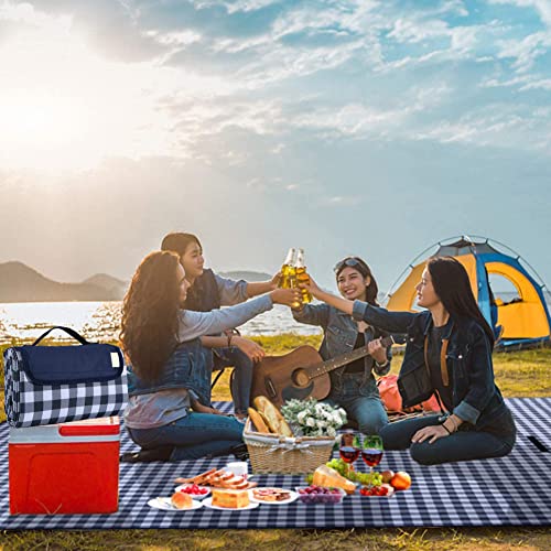 K Y KANGYUN Outdoor Picnic Blanket, Extra Large Beach Blanket, Foldable Lightweight Waterproof Sand Mat, Picnic Blanket 80" x 60" for Beach Camping Hiking Park Patio (Dark Blue, 80x60 inch)