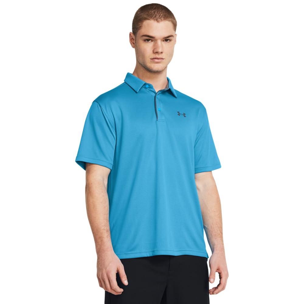 Under Armour Men's Tech Golf Polo, (421) Capri / / Pitch Gray, X-Large