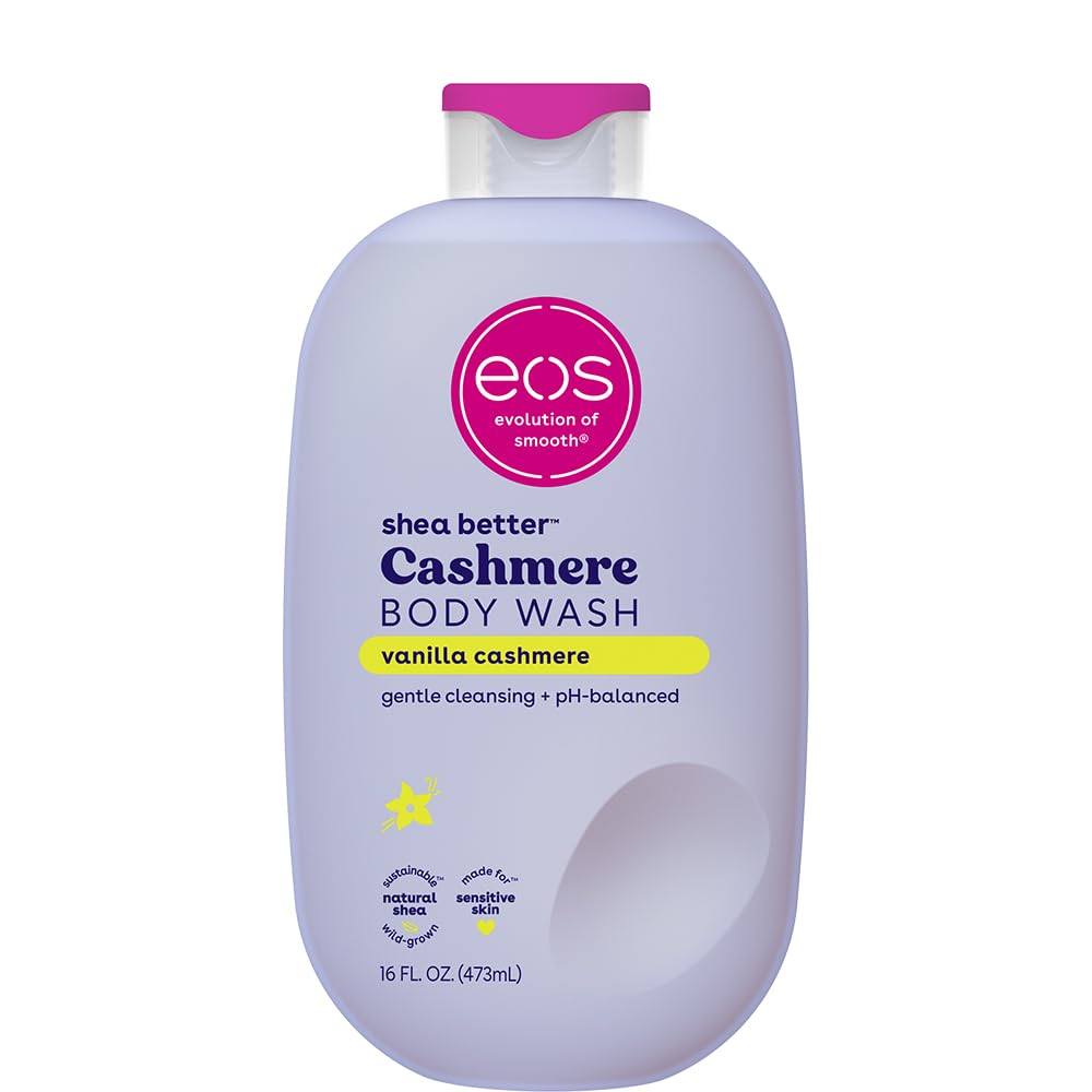 EOS Body Wash - Vanilla Moisturizing Gel with Shea Butter & Vitamin E | 16 Fl Oz for Sensitive Skin