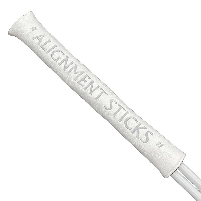 Alignment Stick Headcover Golf Alignment Stick Cover Headcover Holder 13in Hold at Least 2 Sticks - White Soft Synthetic Leather Well Made