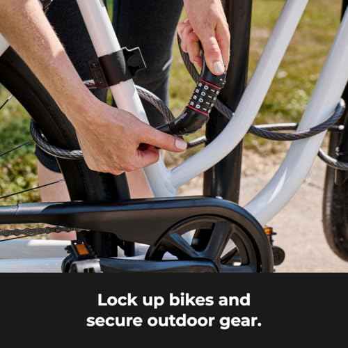 Master Lock Cable Lock, Set Your Own Combination Bike Lock, 6 ft. Long, Black, 8122D