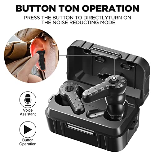 ARM NEXT Electronic Wireless Sound Suppression Ear Hearing Protection NRR 27dB Earplug with Rechargeable Case, in-Ear Gun Sound Amplification Safety Earmor for Shooting, Hunting and Range