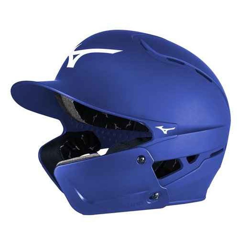 Bundle of Mizuno B6 Youth Baseball Batting Helmet, Royal, Youth One Size + Mizuno Batters Face Protector, Royal, Right Hand Batter