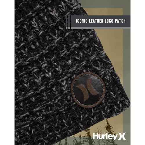 Hurley Men's Winter Hat - Loose Knit Marled Beanie